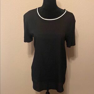 Black and White Short Sleeve Tee with Crew Neck